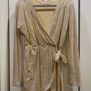 Pink Lily Shimmery Romper - PERFECT for New Years Eve!